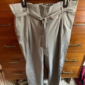 NWT Loft Paperbag waist grey pants